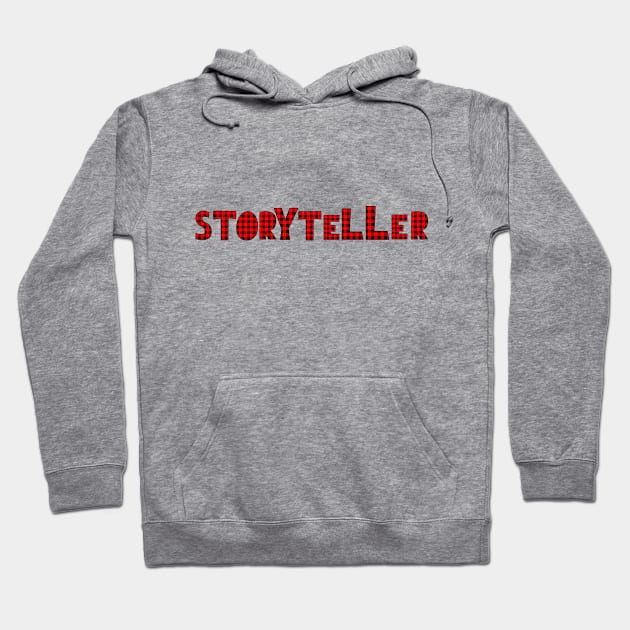 Storyteller Red and Black Check Hoodie by PetraKDesigns